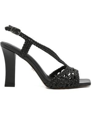 Lola Cruz Tàbata Braided-Leather Sandals - Black