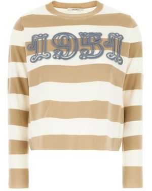 Max Mara Striped Sweater - Metallic