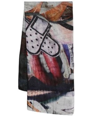 TALKING WALLS Printed Scarf - Gray