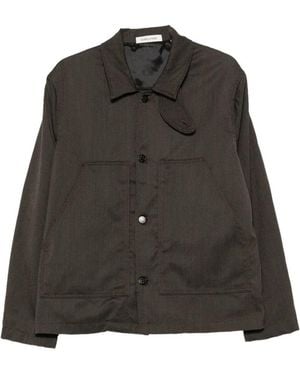 sunflower Button-Up Throat-Latch Jacket - Black