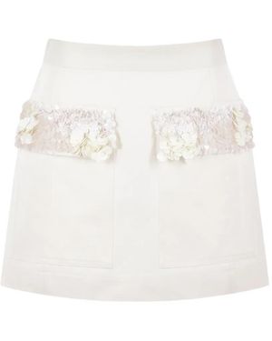 Plan C Pocket Mini Skirt - White