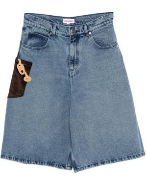Charles Jeffrey Patch-Pocket Shorts - Blue