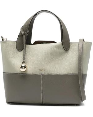 Furla Primrose Two-Tone Leather Tote Bag - Metallic