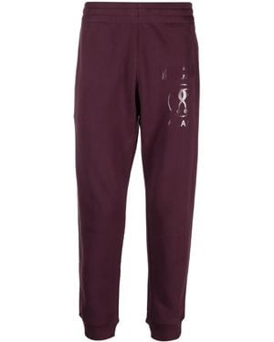 Moschino Logo-Print Cotton Track Trousers - Purple