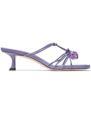 Jimmy Choo Jemma 50mm レザーミュール - パープル