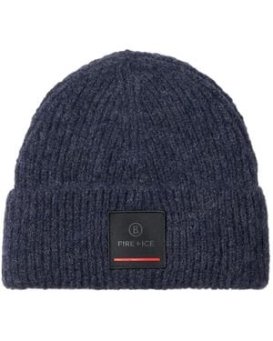 Bogner Fire + Ice Tuana Logo-Patch Beanie Hat - Blue
