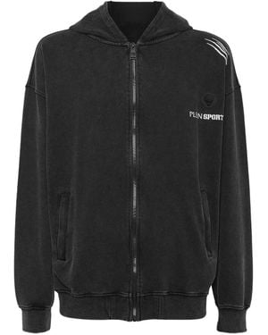 Philipp Plein Sudadera con capucha y estampado gráfico - Negro