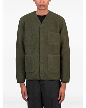 Universal Works Button-Up Patch-Pocket Cardigan - Green