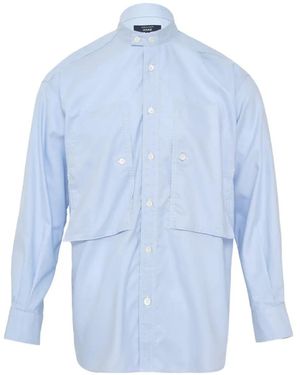Comme des Garçons Long-Sleeve Patch-Pocket Shirt - Blue