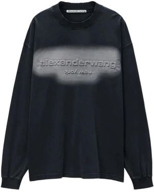 Alexander Wang Halo Sweater Met Reflecterend Logo - Blauw