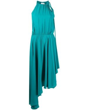 Semicouture Asymmetric-Hem Sleeveless Dress - Blue