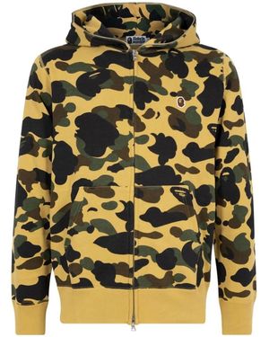 A Bathing Ape 1St Camo One Point Full-Zip Hoodie - Grey