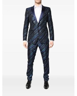 Dolce & Gabbana Jacquard Notch-Lapel Suit - Blue