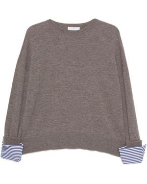 Whyci Langarmshirt Mit Rundhalsausschnitt - Grau