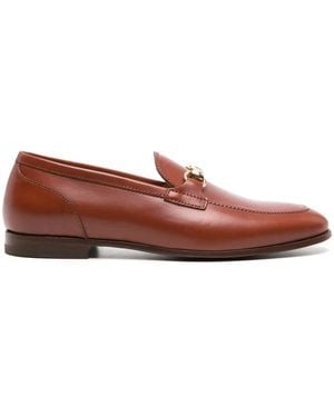 SCAROSSO Horsebit-Detail Leather Loafers - Brown