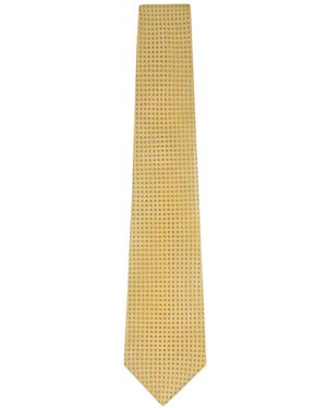 Kiton Geometric-Pattern Silk Tie - White