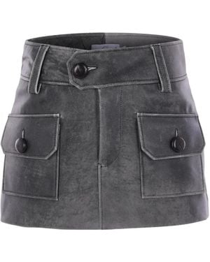 VAQUERA Minifalda con bolsillo y botones - Gris