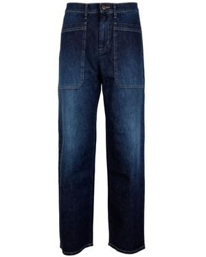 CIGALA'S Patch-Pocket Straight-Leg Jeans - Blue