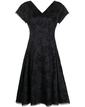 Talbot Runhof Patterned-Jacquard Sequin Midi Dress - Black