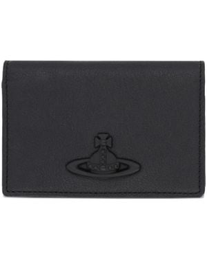 Vivienne Westwood Orb-Plaque Leather Wallet - Black