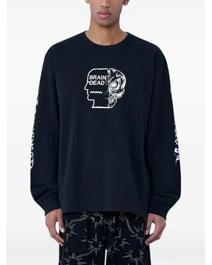 Brain Dead Logo-Motif Long-Sleeve T-Shirt - Blue