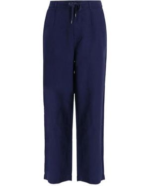 Polo Ralph Lauren Drawstring Linen Trousers - Blue