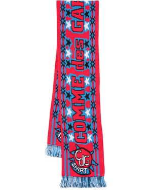 Comme des Garçons Logo-intarsia Star-pattern Scarf - ホワイト