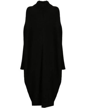 Forme D'expression Mock-Neck Knitted Midi Dress - Black