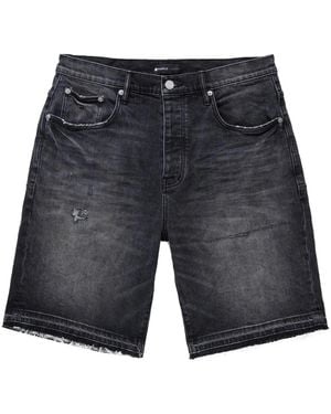 Purple Brand Distressed Denim Shorts - Blue