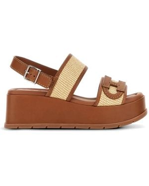 Hogan H703 Sandalen Met Leren Afwerking - Bruin