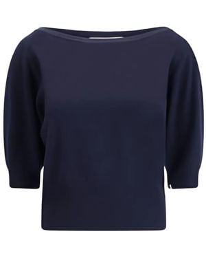 Extreme Cashmere N°422 Marianne パフスリーブ ボートネックセーター - ブルー
