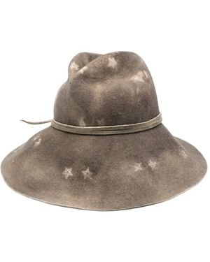 Yesey Star-Print Felt Hat - Brown