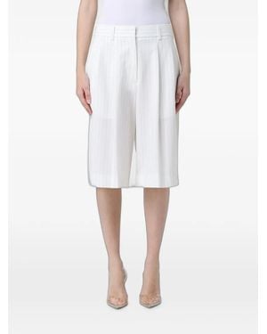 MEIMEIJ Pinstriped Pleated Shorts - White