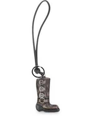 Miu Miu Buckle-Detail Boot Keychain - White