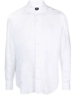 BOGGI Spread-Collar Linen Shirt - White
