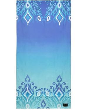 FK Ikat-Pattern Beach Towel - Blue