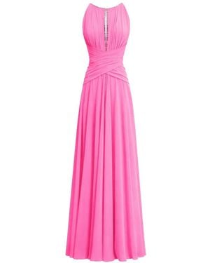 Gemy Maalouf Draped Crystal-Embellished Dress - Pink