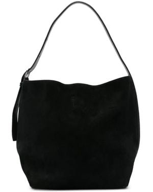 TOTEME Belted Suede Tote Bag - Black