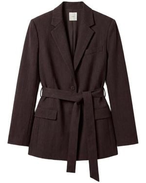 Calvin Klein Belted Single-Breasted Blazer - Brown