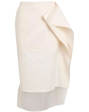 Voranida Gonna Midi Con Ruches - Bianco