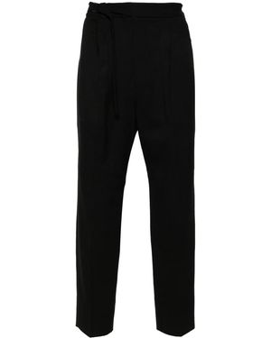 White Mountaineering Elasticated-Waist Cotton Trousers - Black