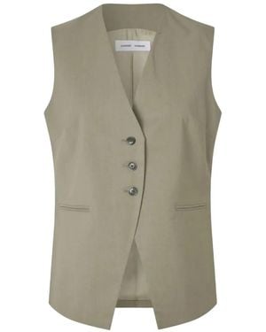 Samsøe & Samsøe Melange-Effect V-Neck Waistcoat - Green