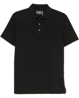 Fedeli Short-Sleeve Polo Shirt - Black