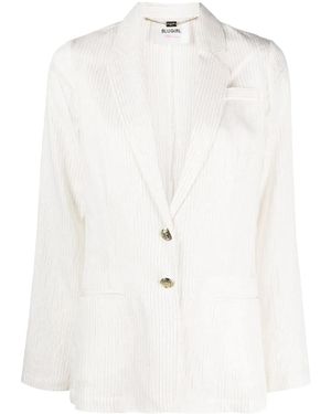 Blugirl Blumarine Metallic-Stripe Single-Breasted Blazer - White