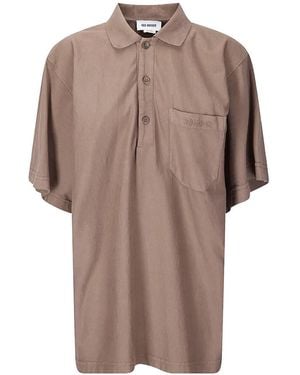 Hed Mayner Polo À Logo Brodé - Brown