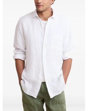 Hartford Linen Long-Sleeve Shirt - White