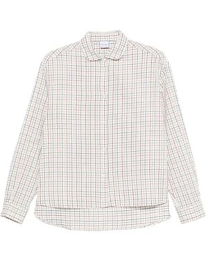 Aspesi Geruite Blouse Met Peter Pan-Kraag - Wit