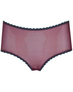 Laura Urbinati Culotte Bicolore Bordée De Dentelle - Purple