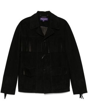 Ralph Lauren Fringed Suede Jacket - Black