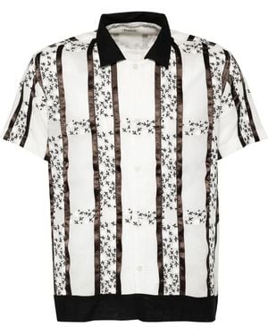 Bode Lattice Sprig Short-Sleeved Shirt - Black